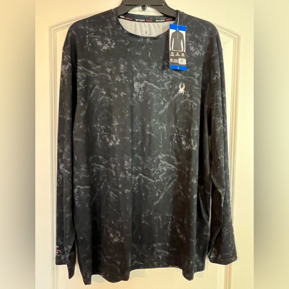 NWT Spyder Men's Swim Black Long Sleeve Shirt